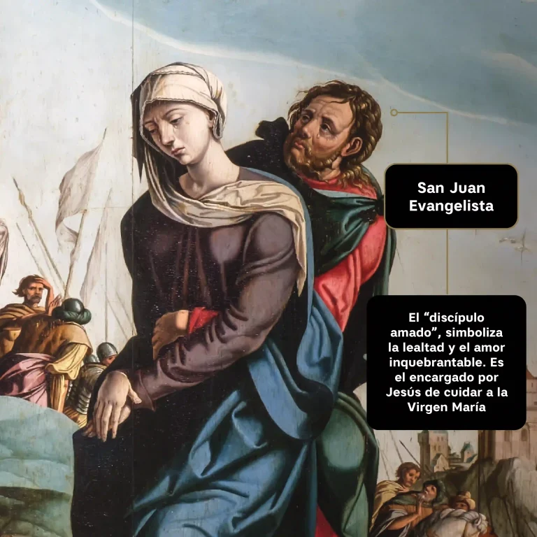 Detalle de San Juan Evangelista en el Calvario, obra de Jan van Scorel, pintura renacentista del siglo XVI.