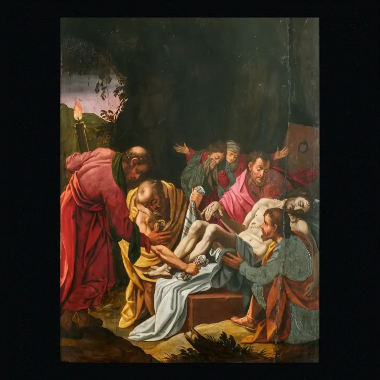 Pintura del Santo Entierro, óleo sobre tabla del siglo XVI, en el Palacio Episcopal de Segovia